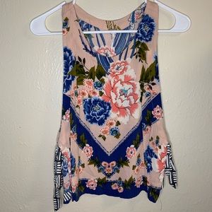 Free People Side-Tie Floral Tank Top